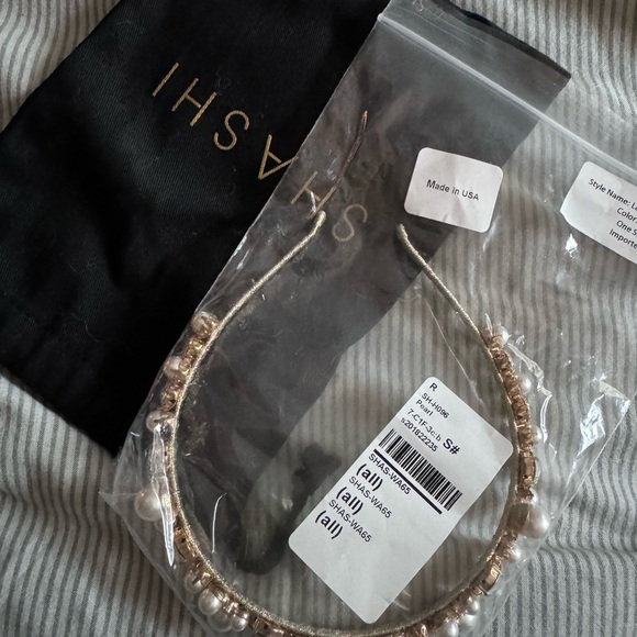 Shashi REVOLVE La Perla Pearls Crystal Headband Wedding NWT - Picture 2 of 2